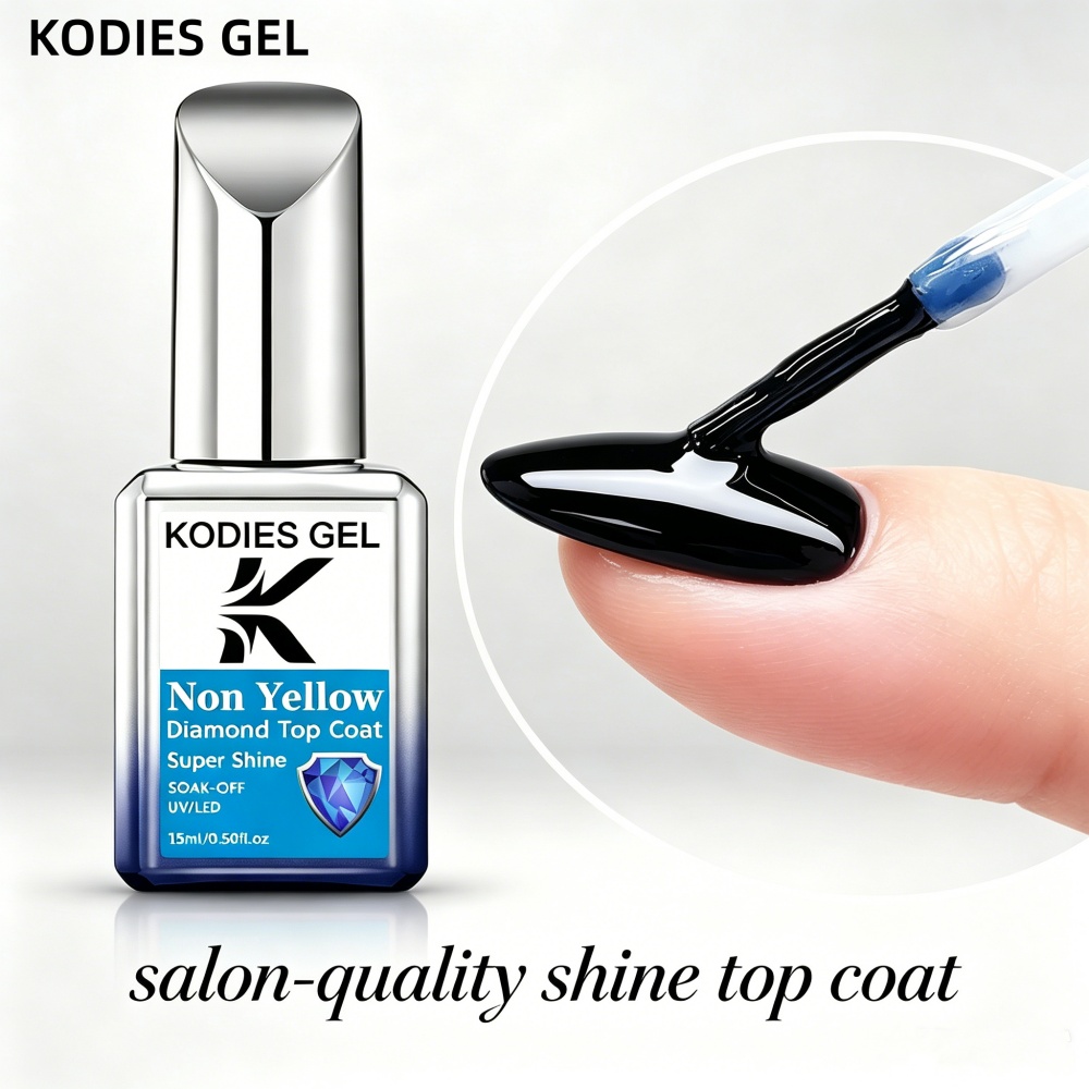 Nail Art Yellow - Гель-лак KODIES GEL Non Yellow Top