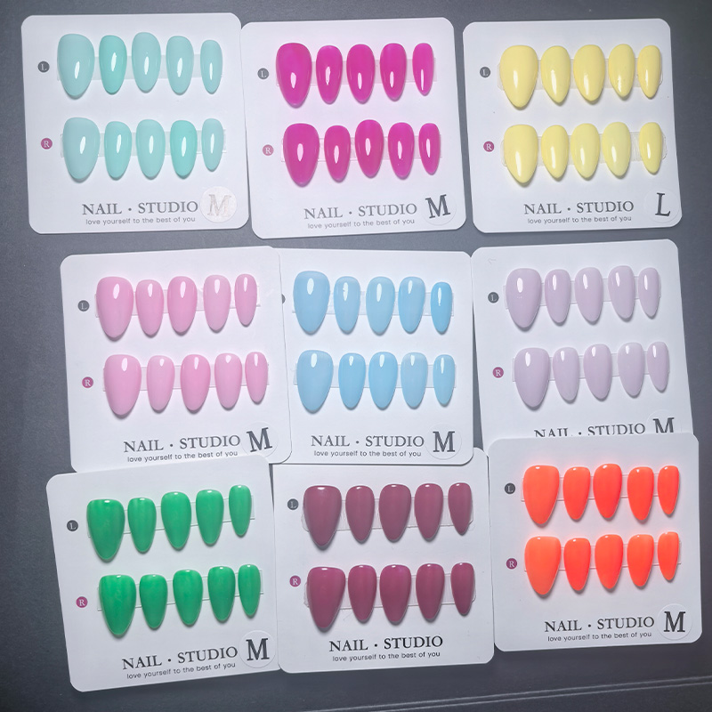 Nail Art Yellow - 10 шт. акриловых накладных ногтей ручной