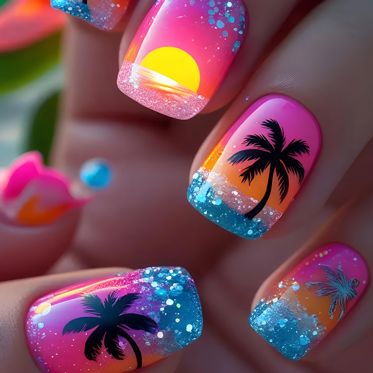 Nail Art Yellow - 24 шт./набор: Короткие, средние и длинные