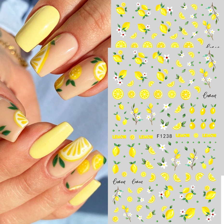 Nail Art Yellow - 2 шт. желтые наклейки для ногтей