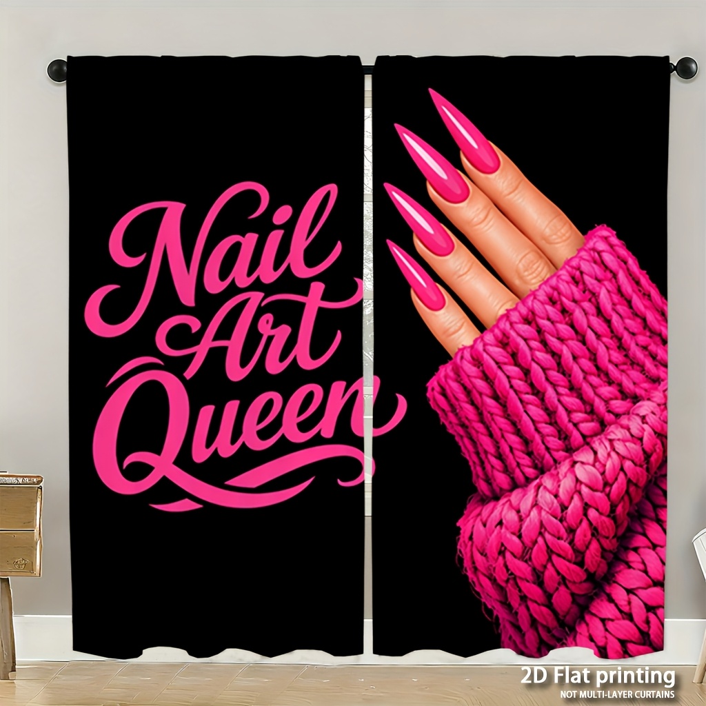 Nail Art Queen - Шторы для маникюрного салона с розовым