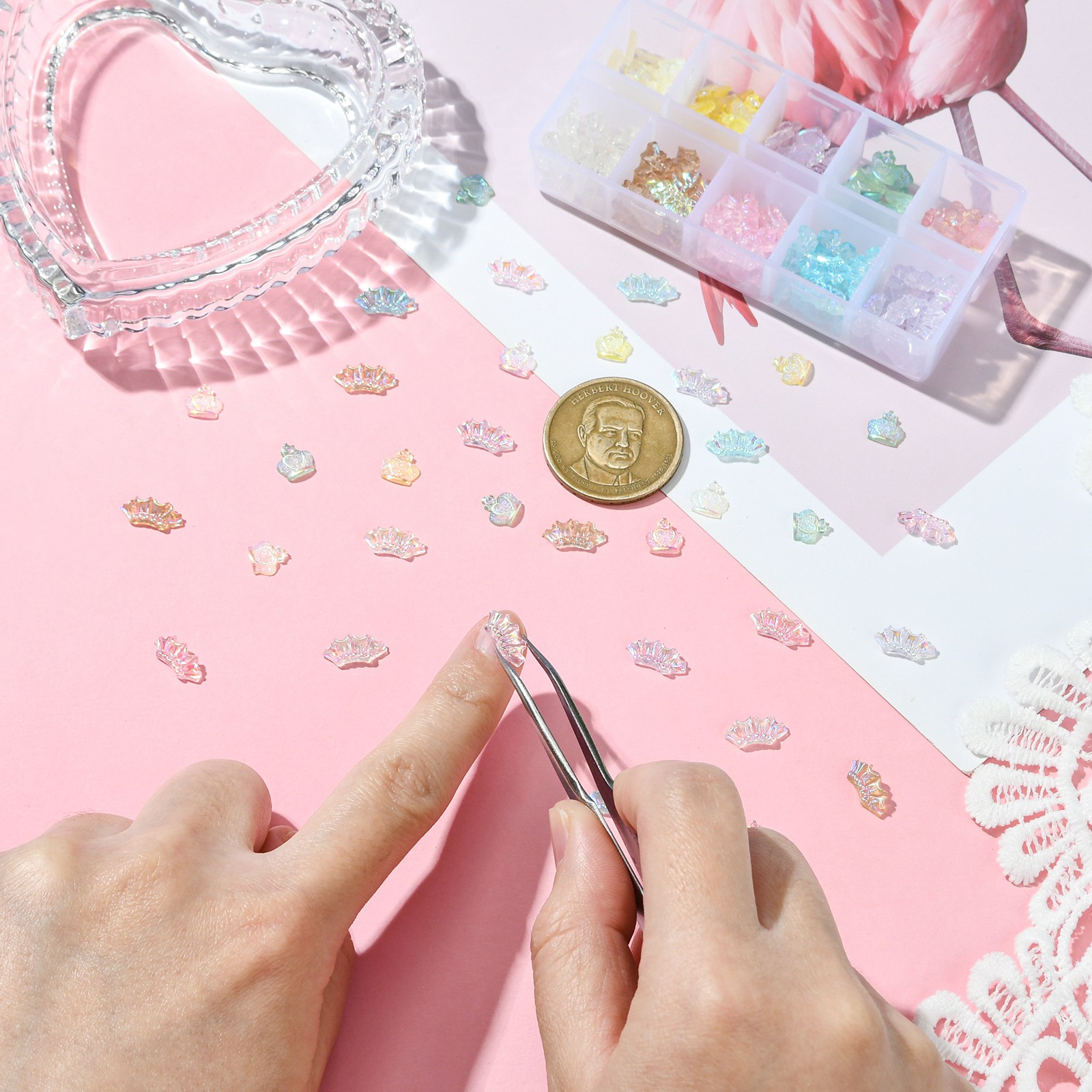 200 шт., красочная Корона, дек – обзор и цена Nail Art Queen