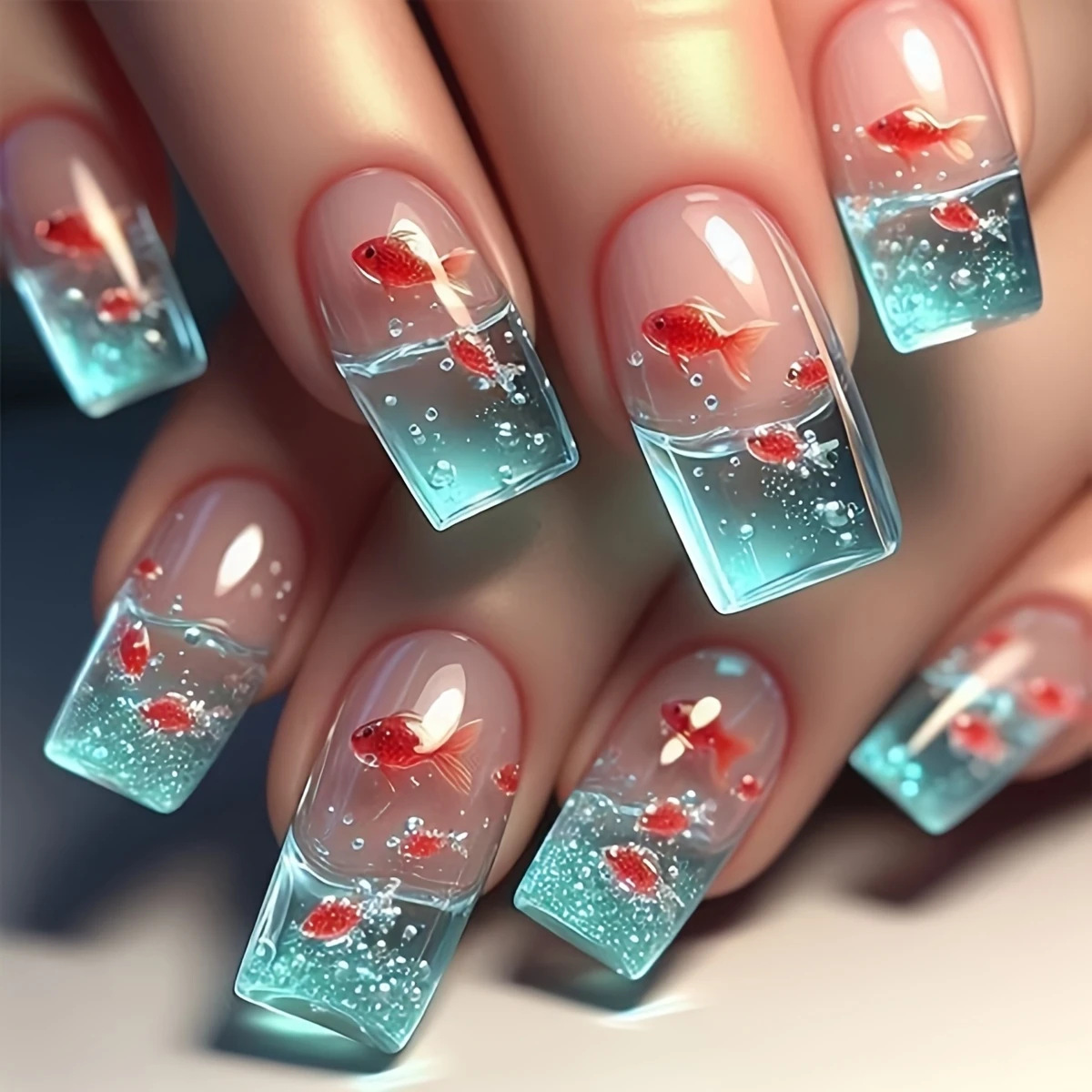 Средней длины квадратные накла – обзор и цена Nail Art Yellow