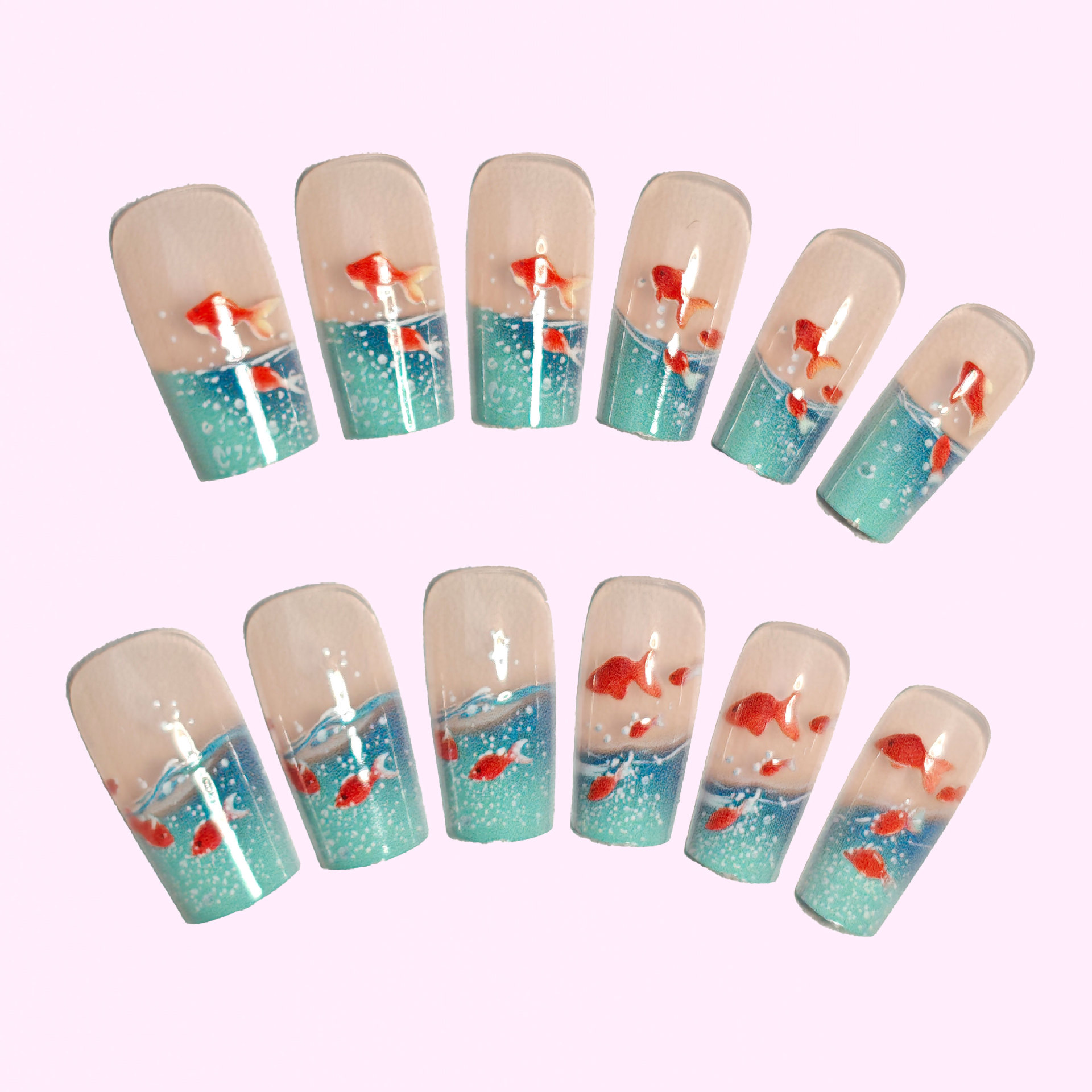 Средней длины квадратные накла – обзор и цена Nail Art Yellow