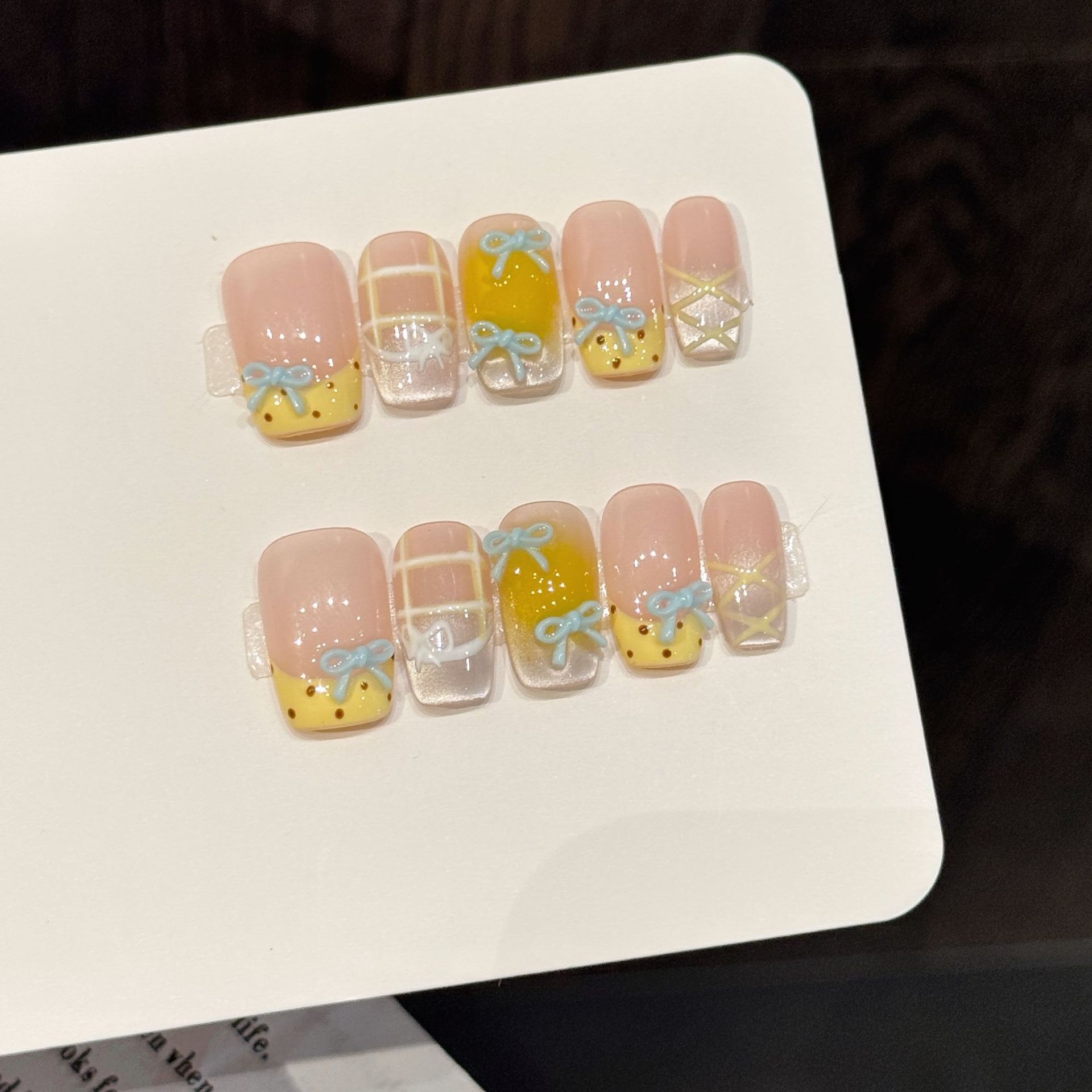 10 шт., милые кавайные накладн – обзор и цена Nail Art Yellow