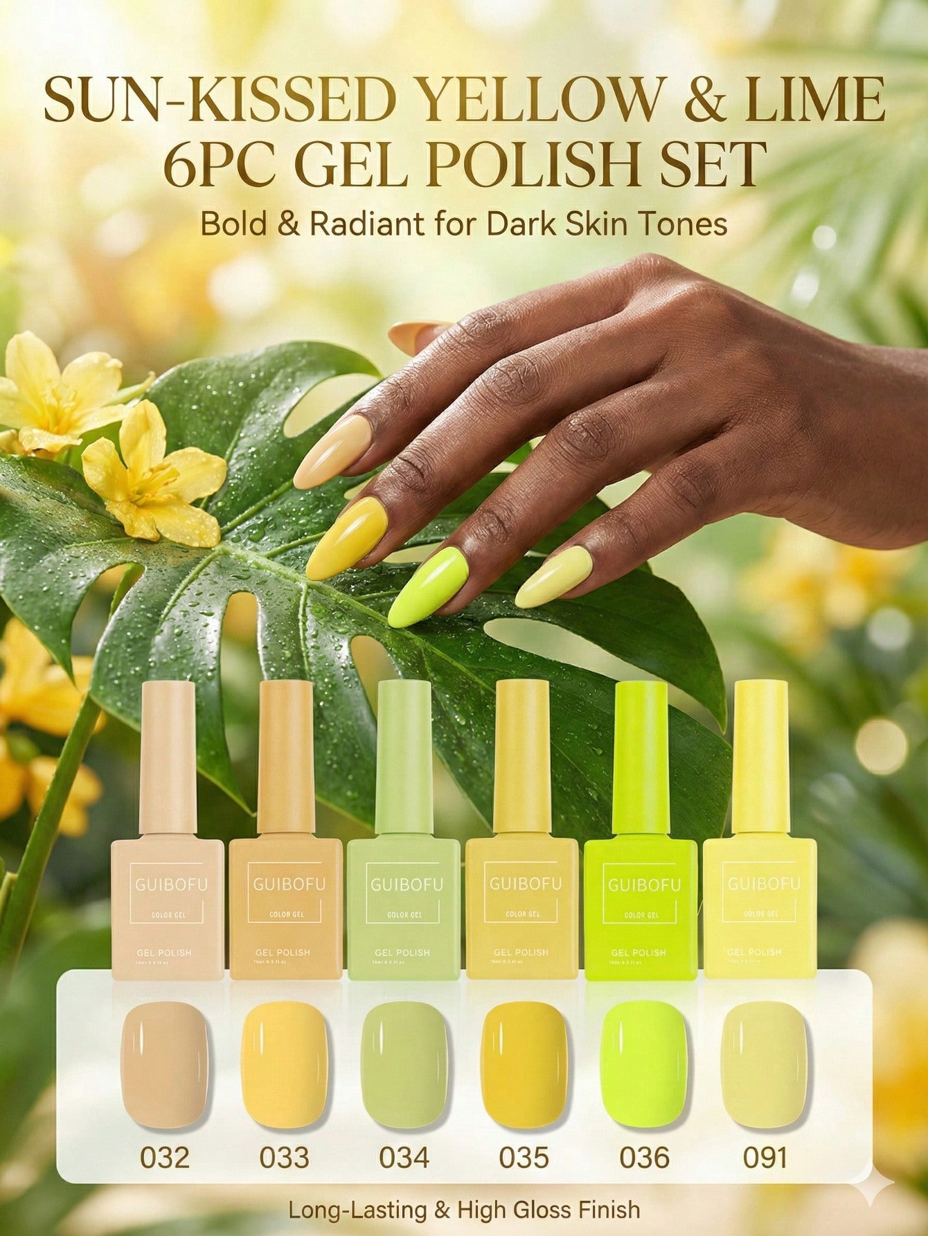 Набор из 6 штук, 15 мл, желтый – обзор и цена Nail Art Yellow